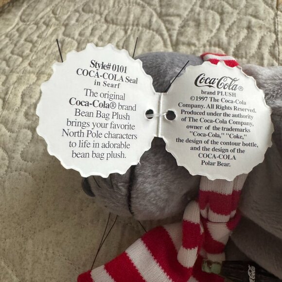 Coca-Cola Bean Bag Plush Seal - 1997 - Collectible - Picture 2 of 5